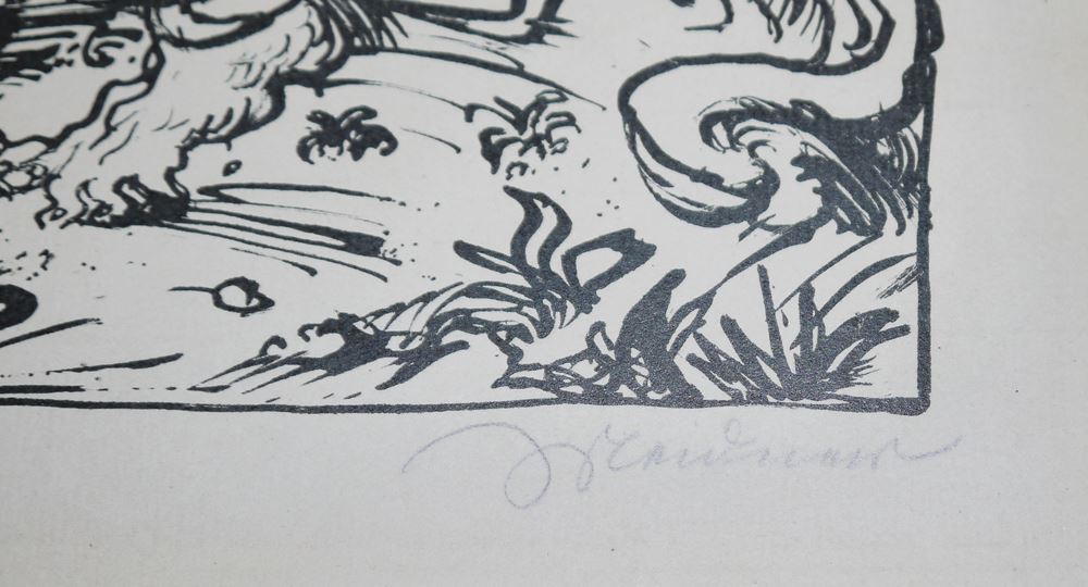 0326-Ludwig Meidner, Vision des Apostels Paulus, Lithographie von 1919 sowie Willy Jaeckel, Frauenakt, Lithographie – Bild 3