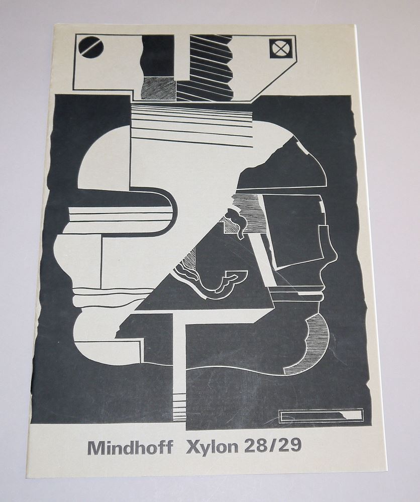 0331-Otto Mindhoff, Kopf, Acrylgemälde, dazu Mindhoff-Mappe Xylon mit 5 Graphiken von 1973 – Bild 2