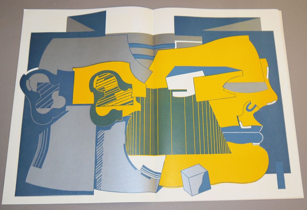 0331-Otto Mindhoff, Kopf, Acrylgemälde, dazu Mindhoff-Mappe Xylon mit 5 Graphiken von 1973 – Bild 3