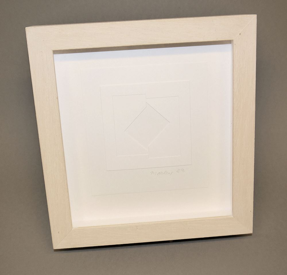 0341-Tom Mosley, Schatten-Relief, Collage, 3er Serie von 1983, gerahmt, mit Katalog – Bild 3