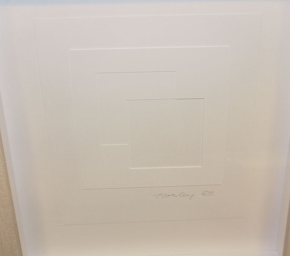 0341-Tom Mosley, Schatten-Relief, Collage, 3er Serie von 1983, gerahmt, mit Katalog – Bild 6