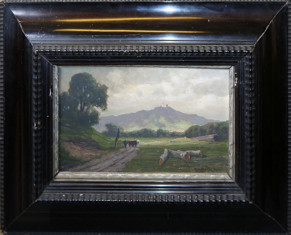 0346-Josef Mühlbeck, "An der Naabe", Ölgemälde – Bild 2