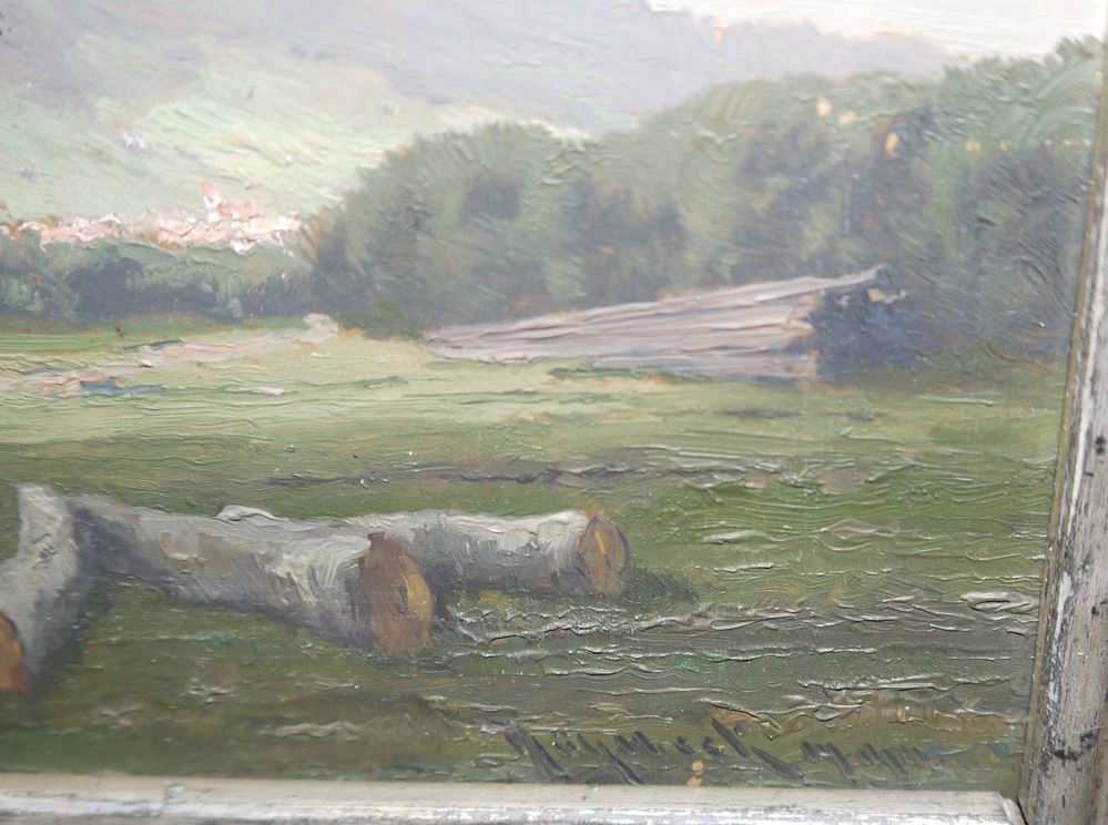 0346-Josef Mühlbeck, "An der Naabe", Ölgemälde – Bild 3