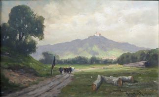 0346-Josef Mühlbeck, "An der Naabe", Ölgemälde
