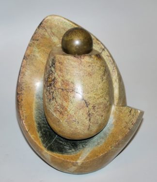 0349-Luckie Mupinga, Abstrakte Serpentin-Skulptur, Simbabwe um 2000