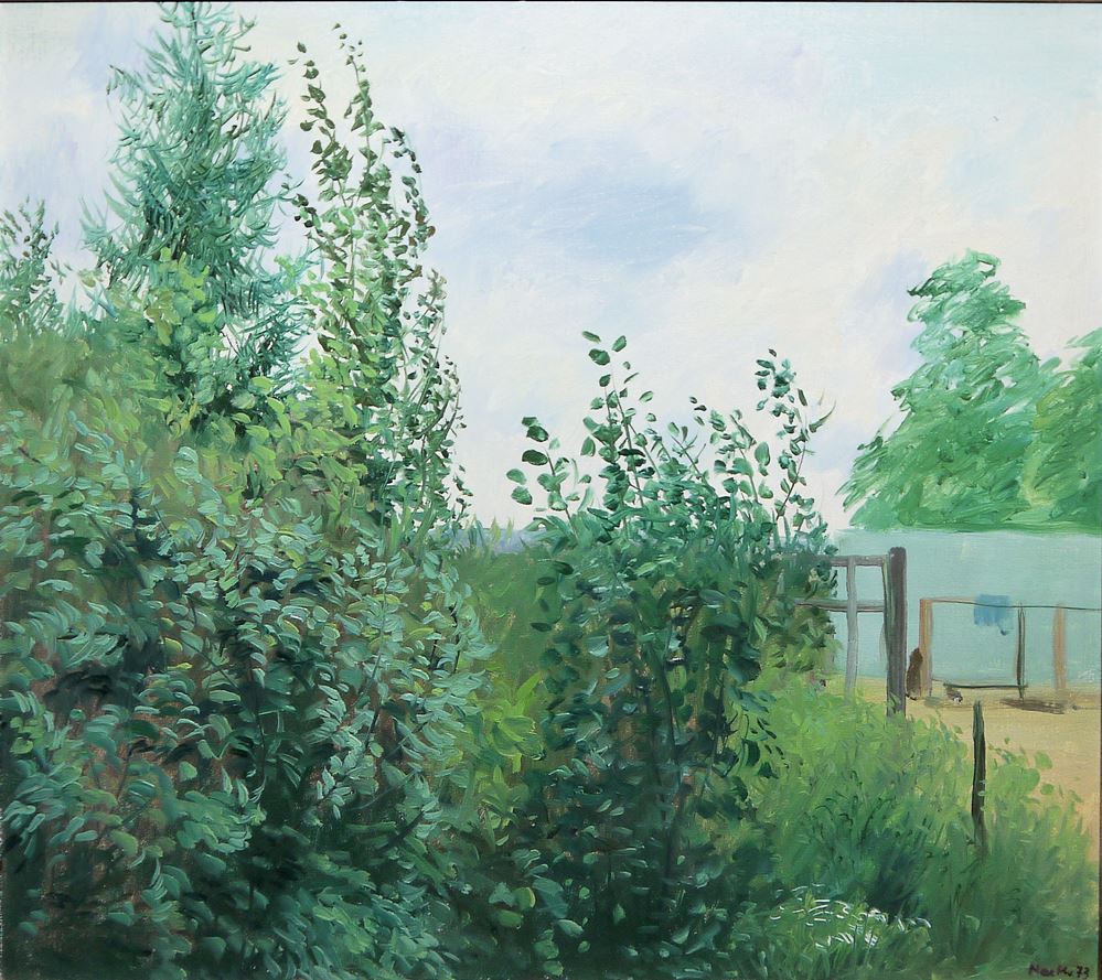 0350-Dietrich Naethe, Garten, signiertes Ölgemälde von 1973, gerahmt – Bild 2