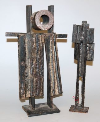 0359-Edwin Neyer, 2 abstrakt-figurative Eisenplastiken