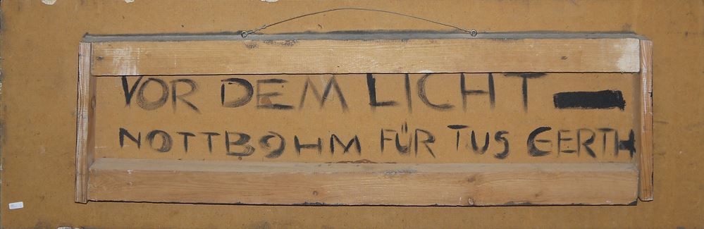 0361-Waldemar Nottbohm, "Vor dem Licht", frühes Informel, Ölgemälde von 1959 sowie kleines Ölbild von 1960, dazu Linolschnitt und Mappe mit 11 Lithographien von 1970 – Bild 3