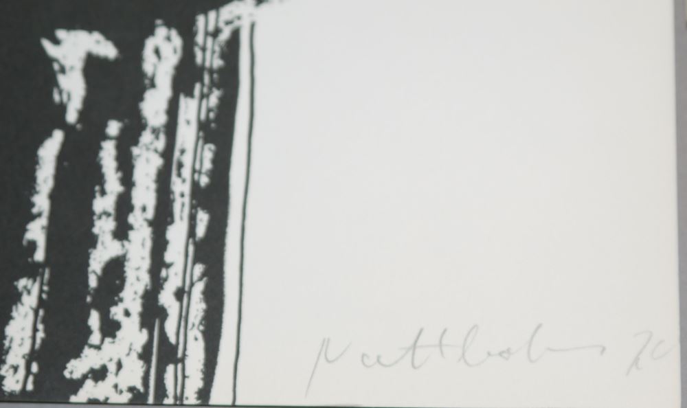 0361-Waldemar Nottbohm, "Vor dem Licht", frühes Informel, Ölgemälde von 1959 sowie kleines Ölbild von 1960, dazu Linolschnitt und Mappe mit 11 Lithographien von 1970 – Bild 7