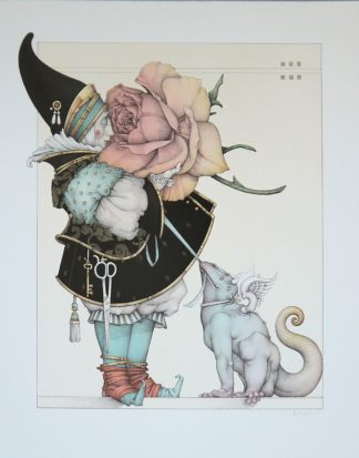 0372-Michael Parkes, The Rose Collector, signierte Farblithographie