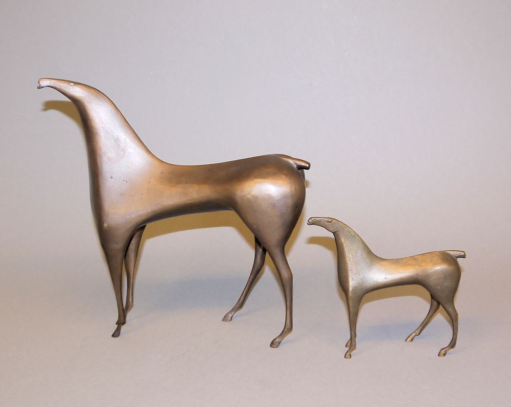 0381-Reinhold Petermann, Zwei Pferde, Bronzeplastiken von 1993 – Bild 2