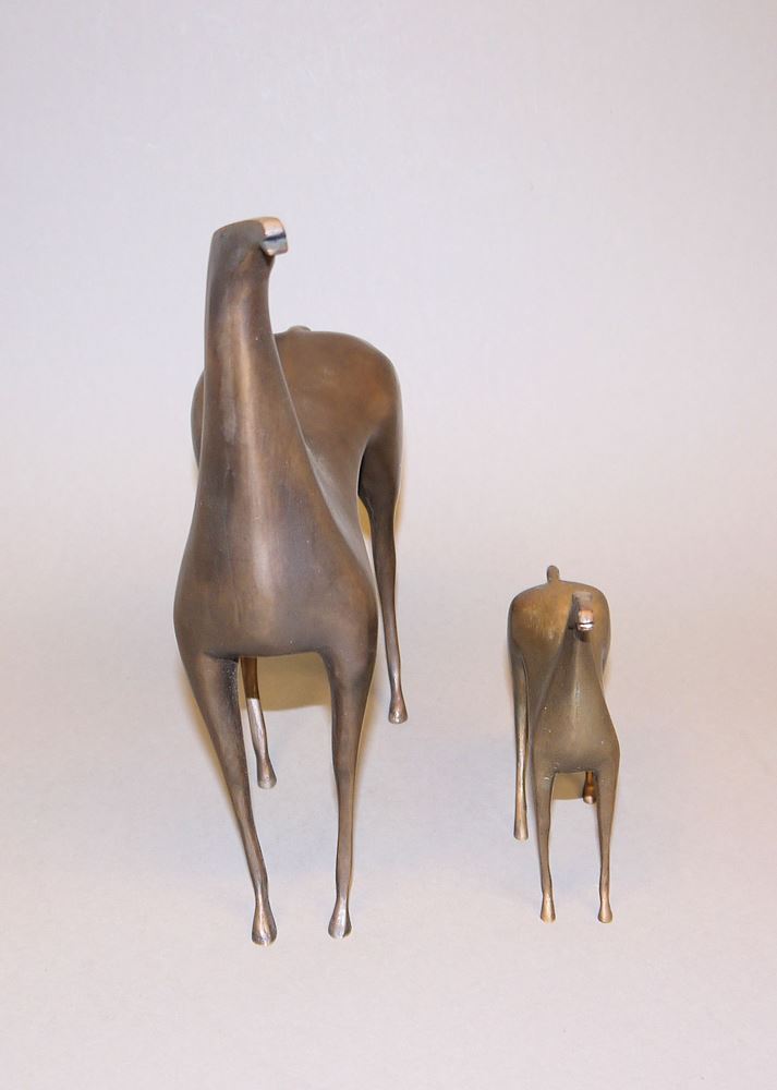 0381-Reinhold Petermann, Zwei Pferde, Bronzeplastiken von 1993 – Bild 3