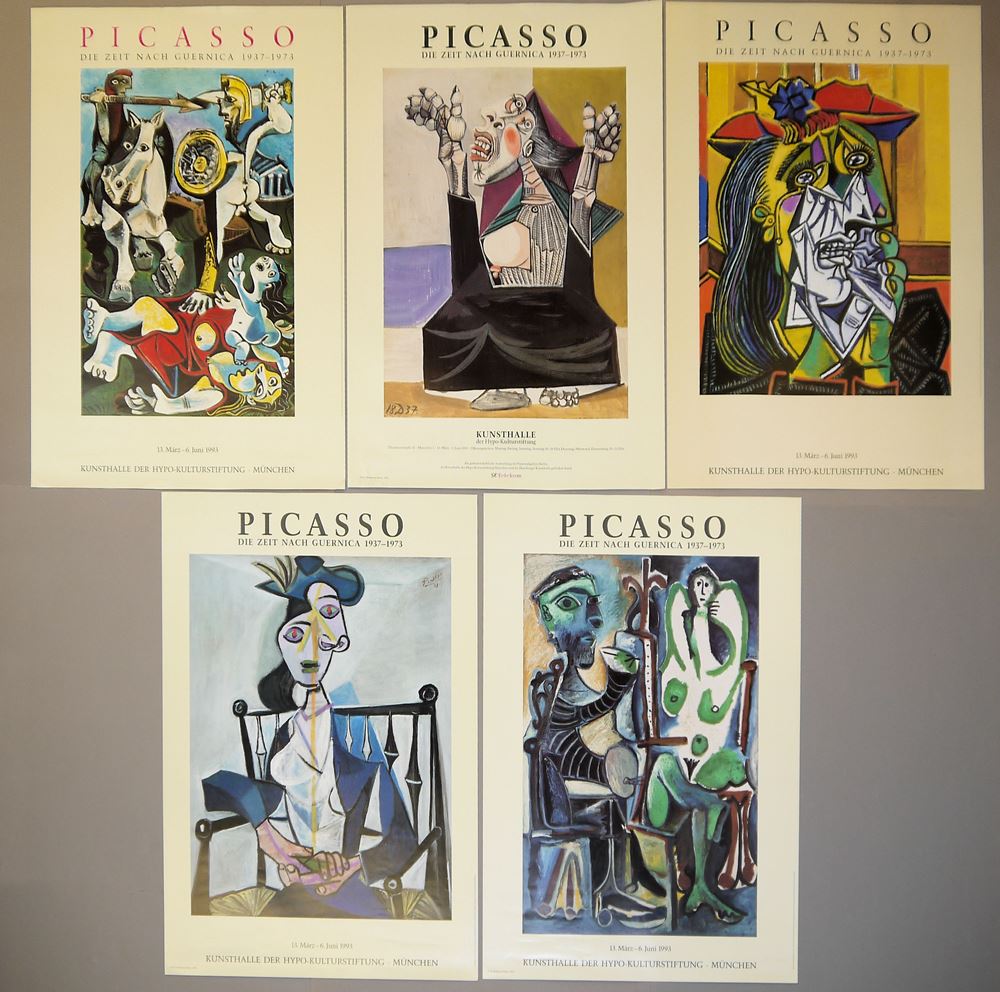 0385-Pablo Picasso, Sammlung von 8 Fachbüchern (Bloch u.a.) & 5 Picasso-Plakate mit unterschiedlichen Motiven, alles in gepflegter Erhaltung – Bild 2