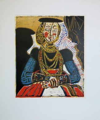 0388-Pablo Picasso, nach, "Buste de femme dàprès Cranach le Jeune", originale Deschamps Farblithographie für Berggruen/ Paris, 1966, in bester Erhaltung