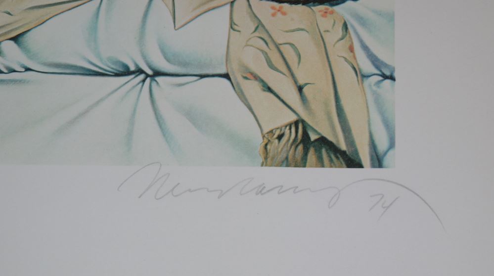 0399-Mel Ramos, "Manet's Olympia", signierte Farblithographie von 1974 – Bild 2