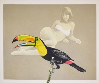 0401-Mel Ramos, Toucan Better Than One, signierte Farblithographie aus: Leta And The Swan Suite von 1969