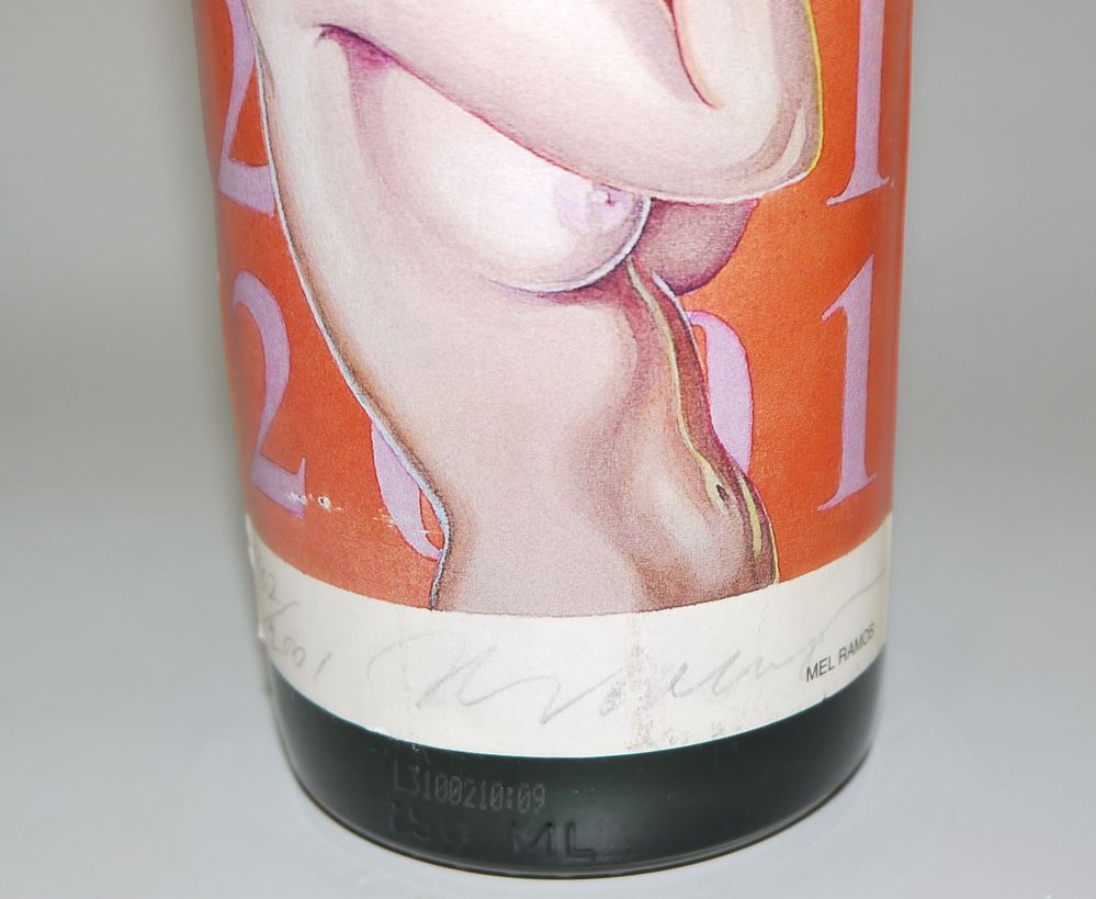 0409-Mel Ramos, Weinflasche mit Künstleretikett "Lady Chardonnay", handsigniert und nummeriert - Image 2