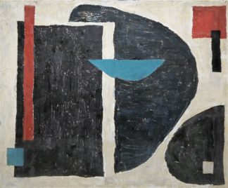 0411-Wolfgang Reindel, Geometrische Komposition, großes Ölgemälde von 1987