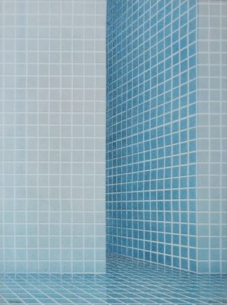 0416-Hans Peter Reuter, Gekachelte Wand, signierte Farblithographie von 1972