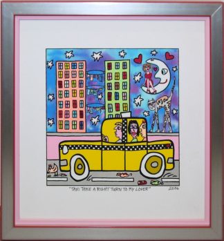 0421-James Rizzi, "Taxi Take A Right Turn To My Lover", Farblithographie von 2006, galeriegerahmt