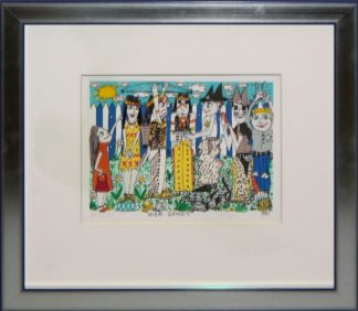 0422-James Rizzi, "War Games", signierte 3D-Farbserigraphie von 1990, galeriegerahmt