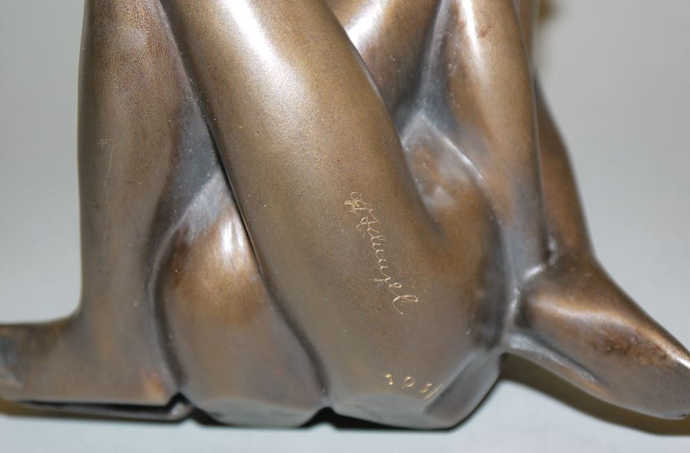 0440-Erwin A. Schinzel, Innige Umarmung, Bronze, – Bild 3