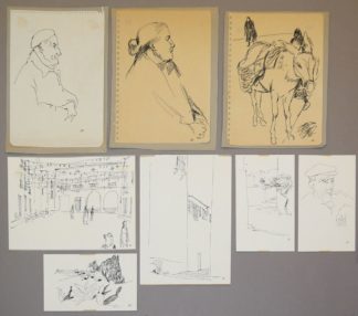 0446-Eberhard Schlotter, Reisebilder, kleiner Sammlungsnachlass mit 7 Zeichnungen