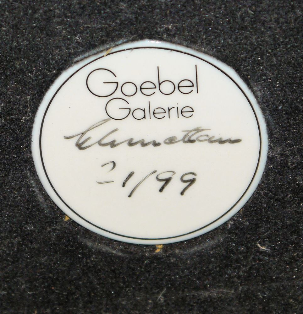 0450-Joachim Schmettau, Kopf mit Glasaugen, Porzellanplastik von 1986, Goebel Galerie, Rödental von 1986 – Bild 2