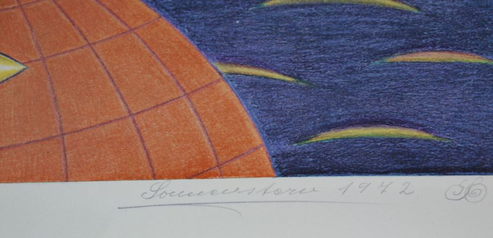 0454-Friedrich Schröder-Sonnenstern, Ohne Titel, signierte Farblithographie von 1972 – Bild 2