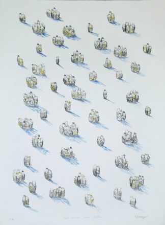 0462-Jean Jacques Sempé, Figurengruppen, große signierte Lithographie