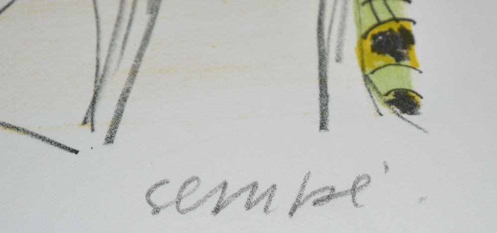 0463-Jean Jacques Sempé, Beim Sonnen, große signierte Lithographie – Bild 2