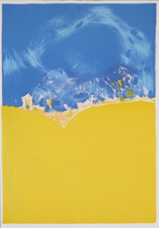 0464-Shmuel Shapiro, Landschaft, signierte Farblithographie von 1970