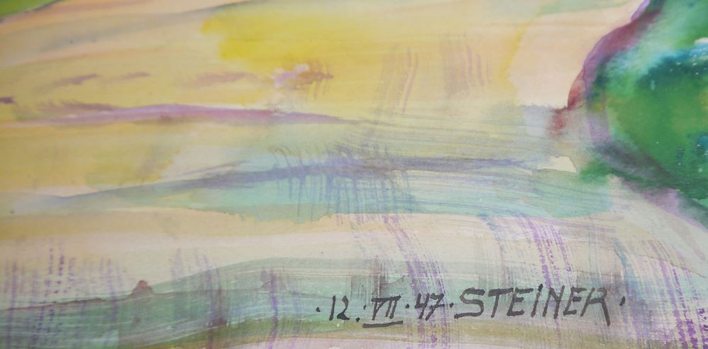 0475-Gertrud Steiner-Schaefer, Elf Landschaften u.a. Odenwald, Querfurt, Aquarelle, 1944 – Bild 2