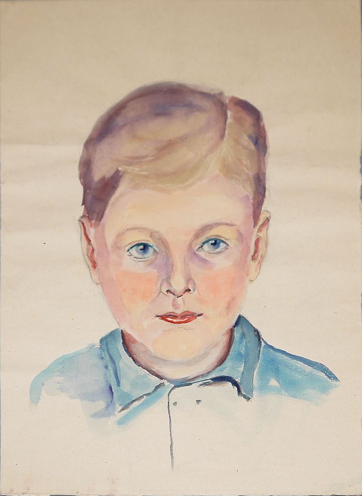 0476-Gertrud Steiner-Schaefer, zehn Kinder- u. Frauenportraits, 4 x Aquarell u. 6 x Zeichnung, 5 x gerahmt – Bild 5