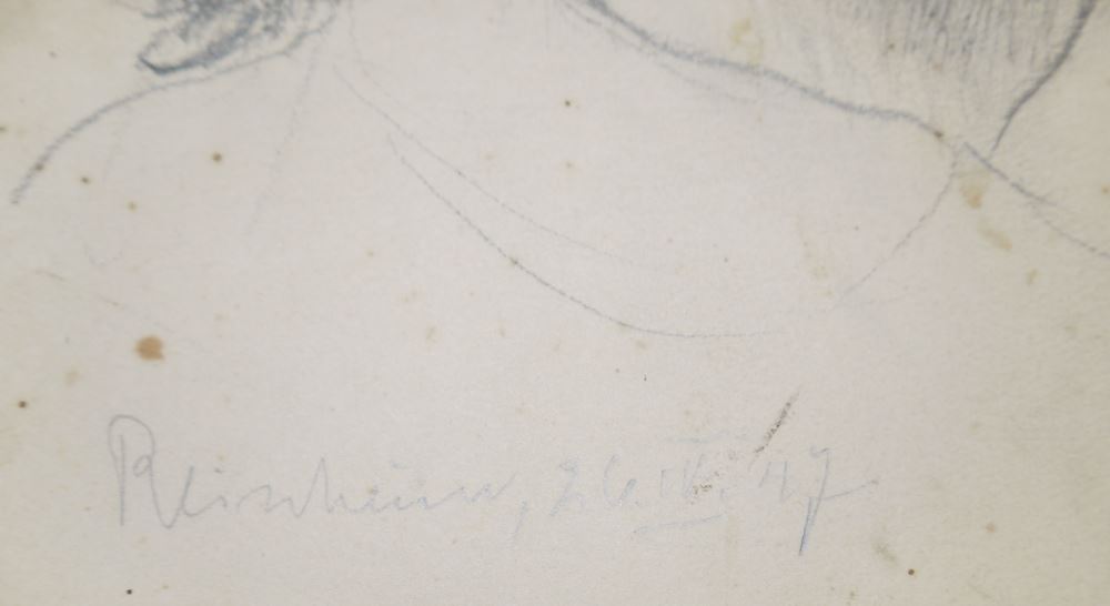 0476-Gertrud Steiner-Schaefer, zehn Kinder- u. Frauenportraits, 4 x Aquarell u. 6 x Zeichnung, 5 x gerahmt – Bild 6