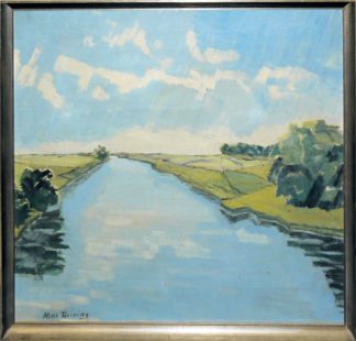 0484-Hans Thorning & F. Frongeur, Flusslandschaft und Winterliche Felder, 2 Ölgemälde, gerahmt