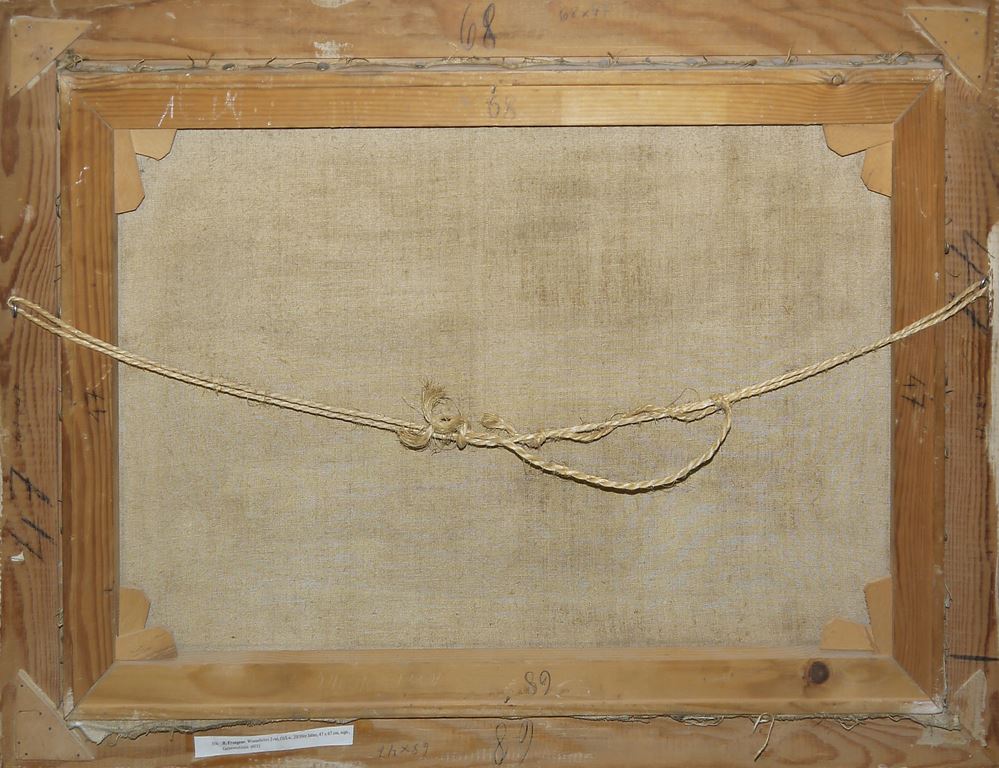 0484-Hans Thorning & F. Frongeur, Flusslandschaft und Winterliche Felder, 2 Ölgemälde, gerahmt – Bild 6