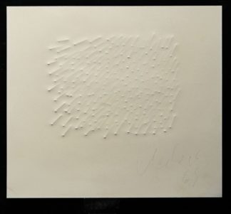 0493-Günther Uecker, Feiner sign. Stecknadel- Prägedruck von 1963