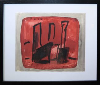 0495-Italo Valenti, Ohne Titel, signierte Gouache, gerahmt
