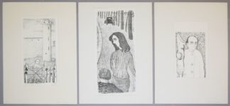 0496-Giuseppe Viviani, Figürliche Kompositionen, 3 signierte Lithographien um 1950
