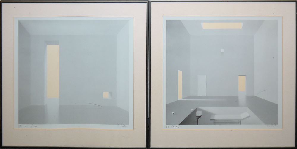 0511-Ben Willikens, Raumkompositionen, 4 signierte Serigraphien, mit Bleistift überarbeitet, galeriegerahmt – Bild 2