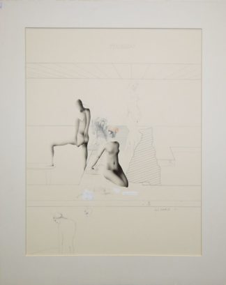 0514-Paul Wunderlich, Frauenbad, große signierte Mischtechnik von 1970