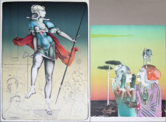 0518-Paul Wunderlich, Minerva & Guten Morgen, 2 signierte Farblithographien von 1985/87