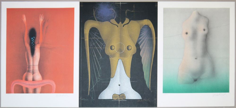 0521-Paul Wunderlich, Mappenwerke "Les Femmes" und "Les Têtes des Femmes", 6 signierte Farblithographien – Bild 2