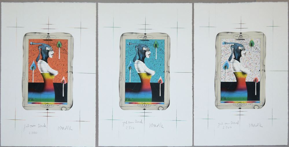 0525-Paul Wunderlich, Frauenporträts, 7 signierte Farblithographien, Probedrucke – Bild 7