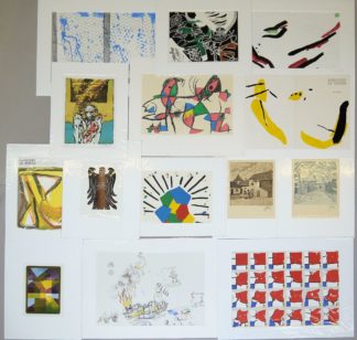0531-Graphikkonvolut mit 14 Arbeiten unterschiedlicher Künstler, darunter Miro, Bury, Höch, Tal-Coat, Steinberg