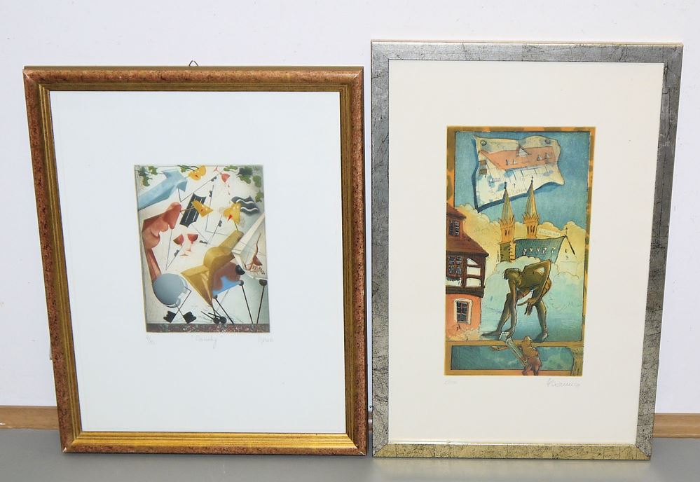 0538-Moderne Kunst mit 11 Graphiken und einer Zeichnung, u.a. von Went Strauchmann, Toulouse-Lautrec und Renée Lubarow – Bild 3