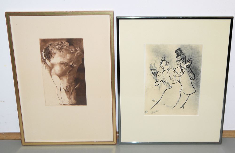 0538-Moderne Kunst mit 11 Graphiken und einer Zeichnung, u.a. von Went Strauchmann, Toulouse-Lautrec und Renée Lubarow – Bild 4
