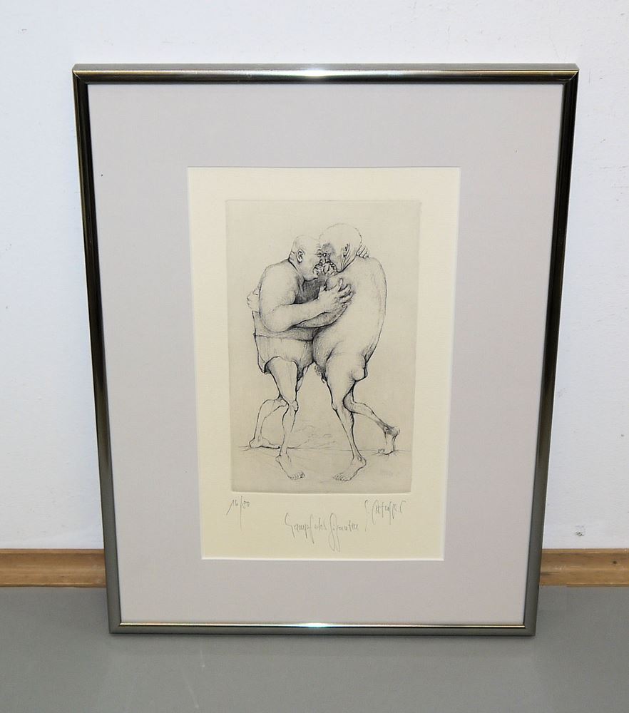 0538-Moderne Kunst mit 11 Graphiken und einer Zeichnung, u.a. von Went Strauchmann, Toulouse-Lautrec und Renée Lubarow – Bild 7