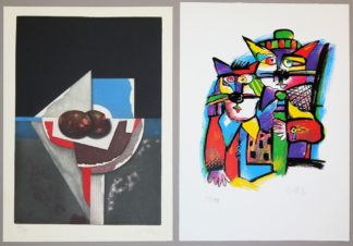 0542-6 Mappenwerke aus Nachlass: Leo Leonhard / Die Graphik der Gegenwart / Ernst Wolfhagen / Klaus Meier / Klaus Böttger / Walter Naß, insgesamt 31 Graphiken